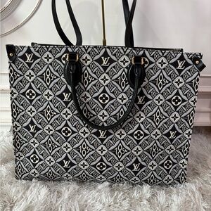 Louis Vuitton jacquard since 1854 onthego GM tote